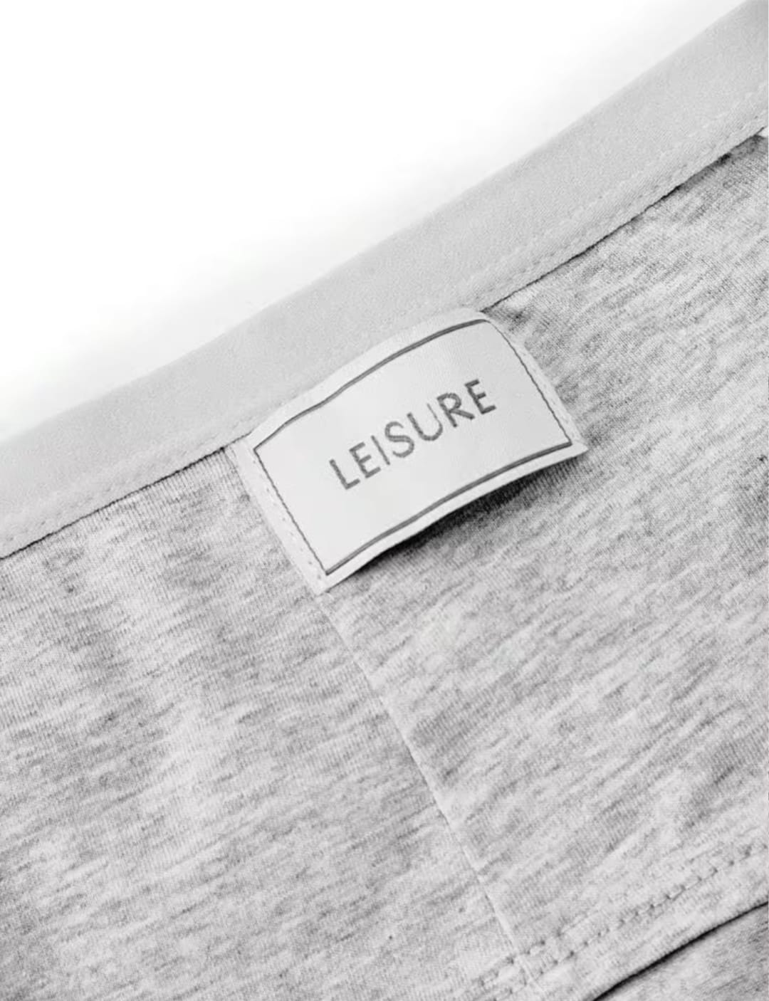 Women's Soft Cotton Stretch Heather Grey Hipster Panties with LEISURE Logo Patch